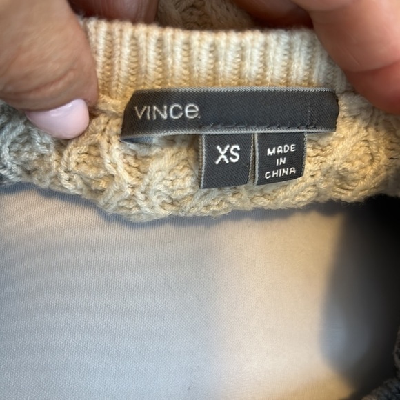 Vince Ombré Dip Dye Cableknit Cashmere Wool Sweater - Picture 7 of 8
